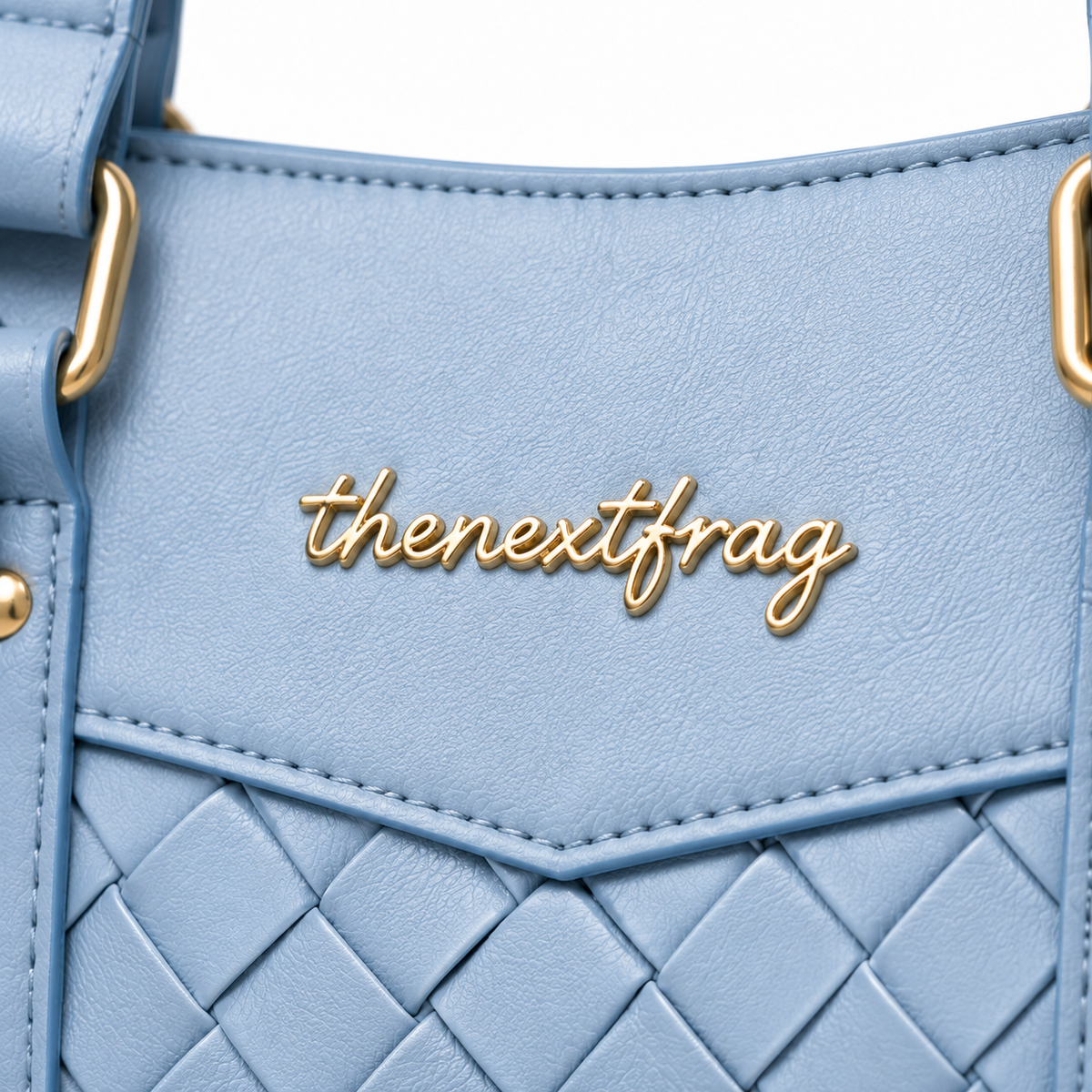 thenextfrag Chevron Quilted Tote Bag – Sky Blue