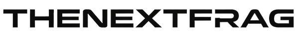 Black 'THENEXTFRAG' logo on a white background