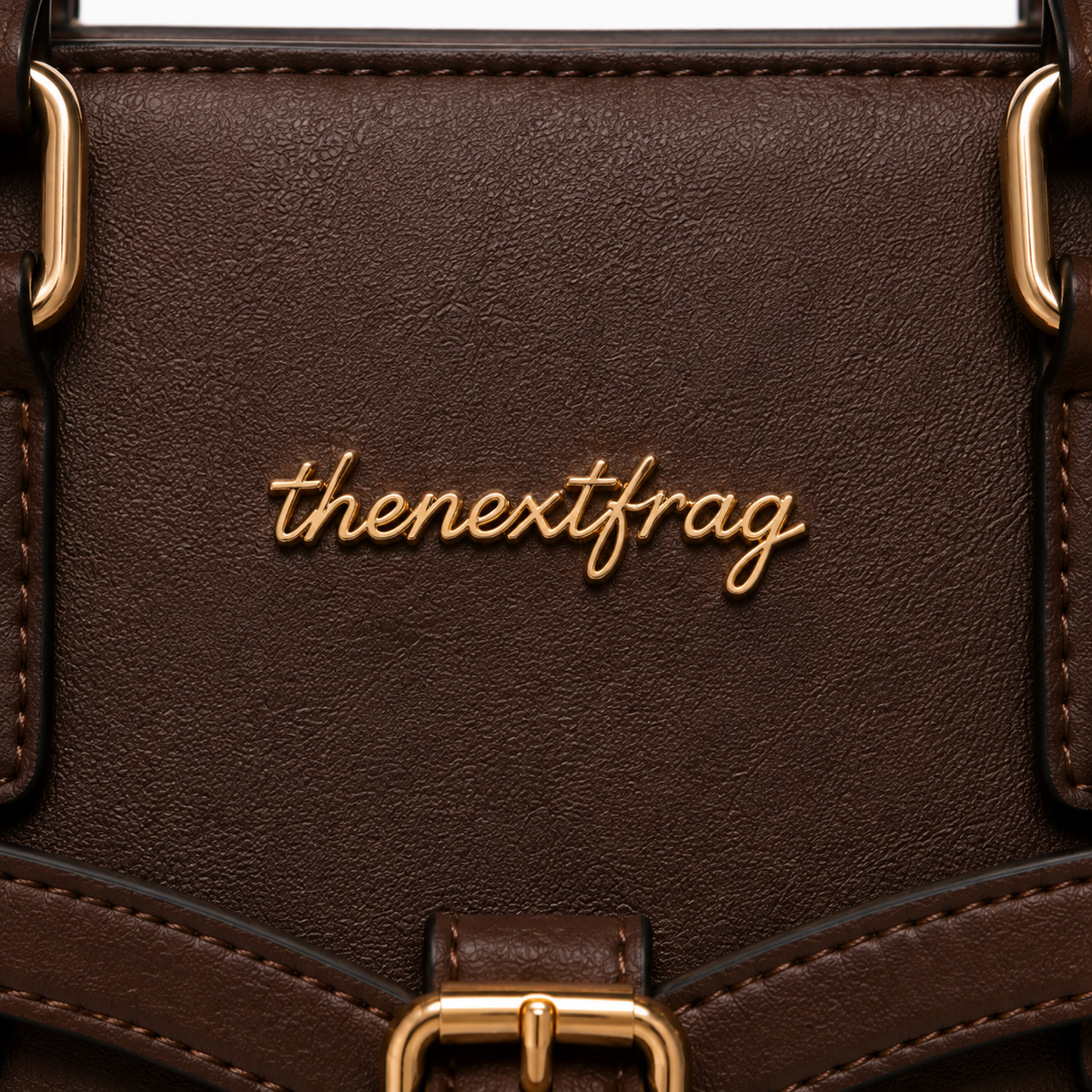 thenextfrag Classic Belted Satchel Handbag – Dark Brown