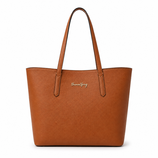 thenextfrag Classic Shoulder Tote Bag – Cognac Brown