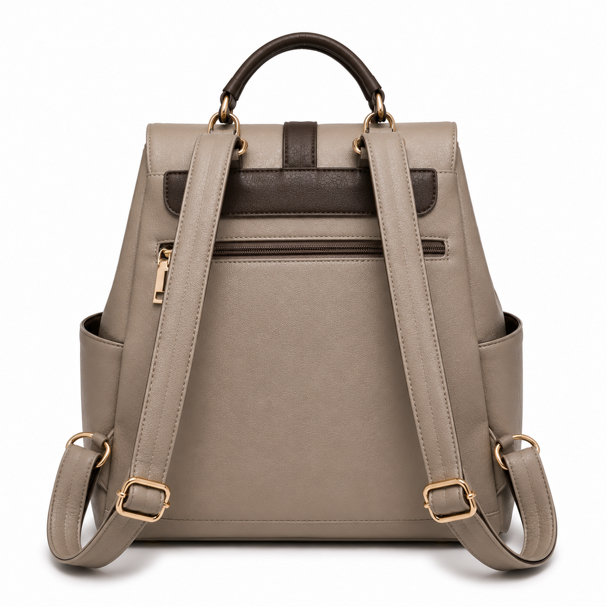 thenextfrag Premium Two-Tone Vegan Leather Backpack Purse