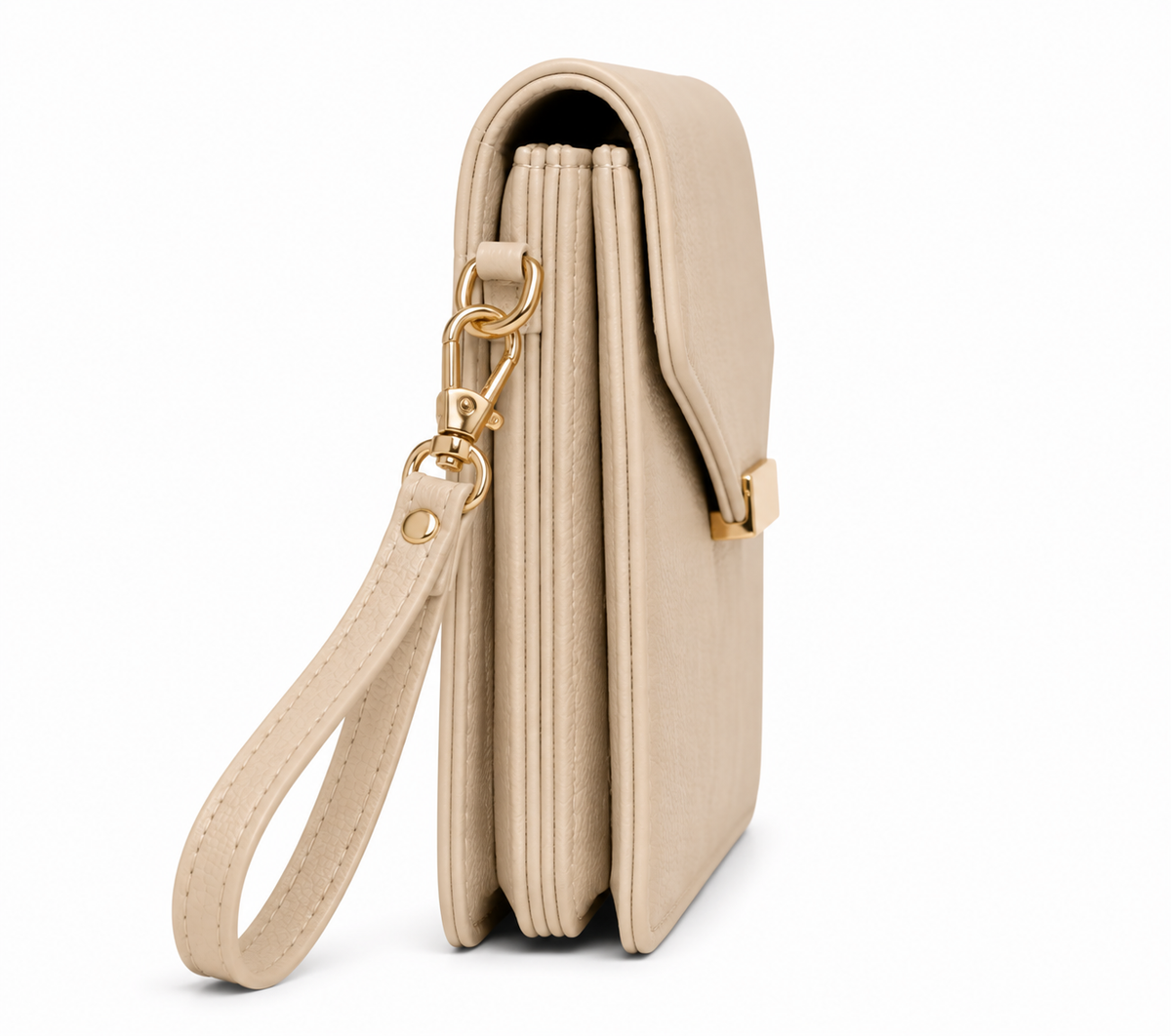 thenextfrag Classic Envelope Wristlet Clutch – Beige