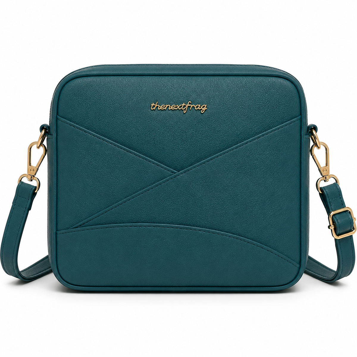 thenextfrag Geometric Panel Crossbody Purse – Deep Teal