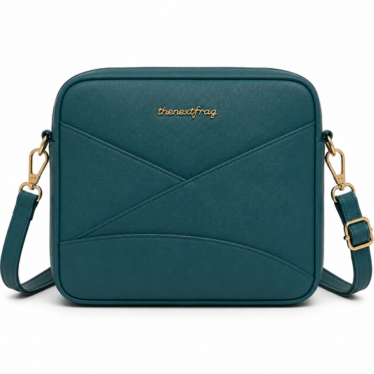 thenextfrag Geometric Panel Crossbody Purse – Deep Teal