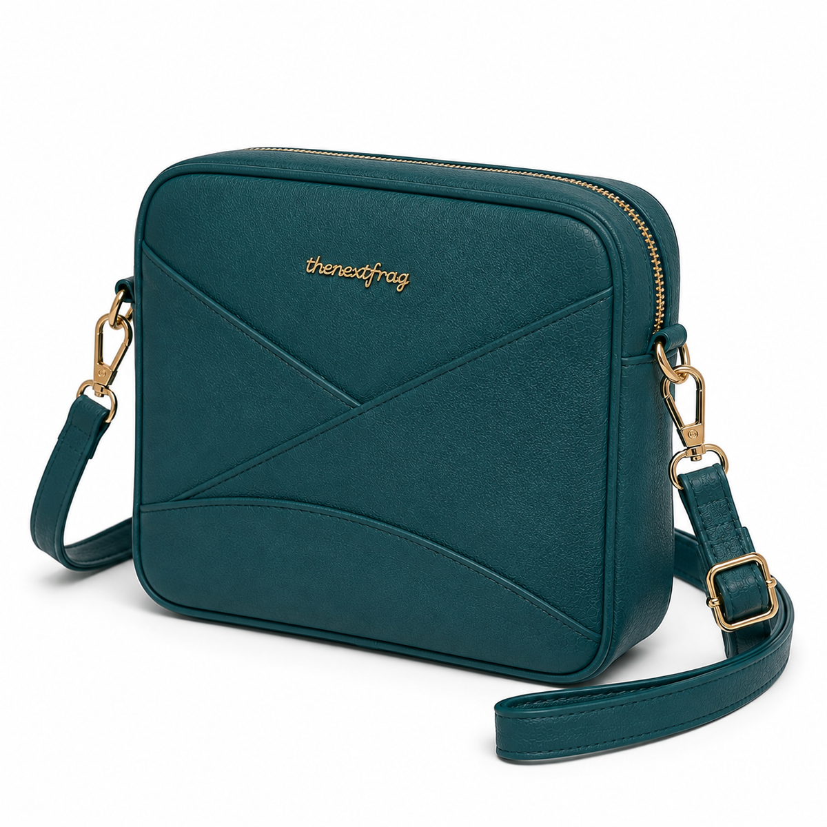 thenextfrag Geometric Panel Crossbody Purse – Deep Teal