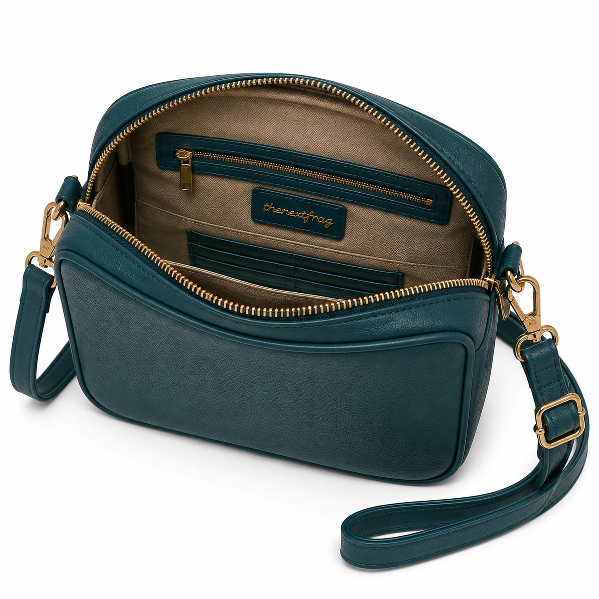 thenextfrag Geometric Panel Crossbody Purse – Deep Teal