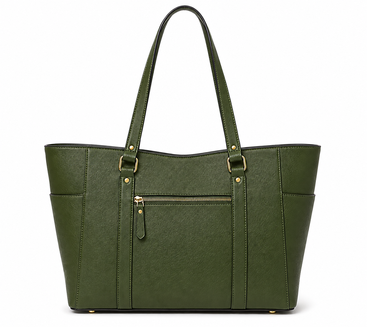 thenextfrag Multi-Pocket Shoulder Tote Bag – Olive Green