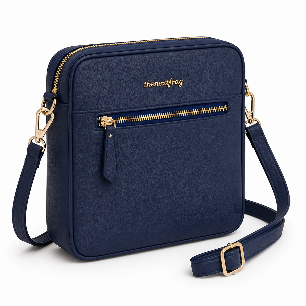 thenextfrag Structured Square Crossbody Purse – Navy Blue