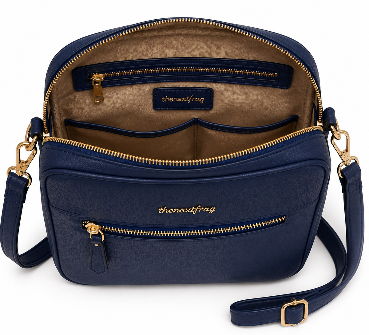thenextfrag Structured Square Crossbody Purse – Navy Blue