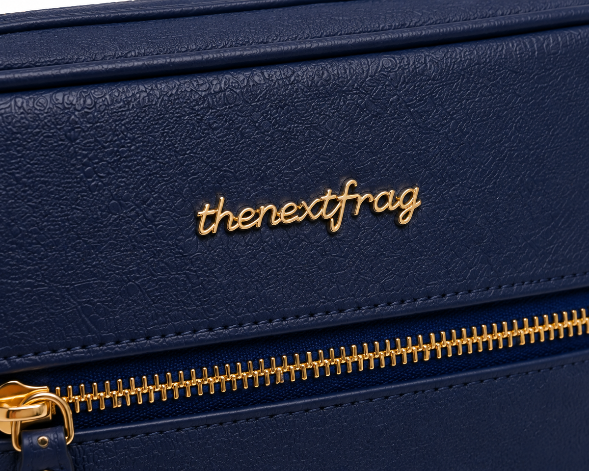 thenextfrag Structured Square Crossbody Purse – Navy Blue